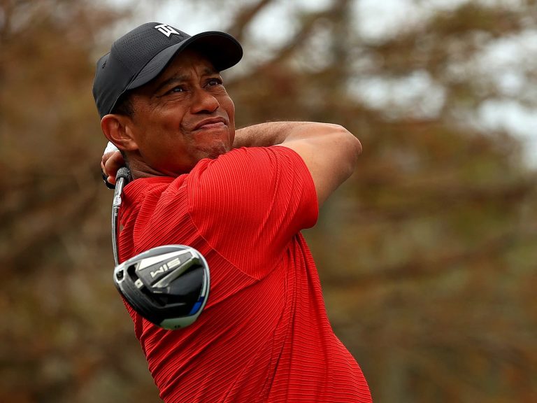 Tiger Woods shows off his golf swing in new video following February car crash
