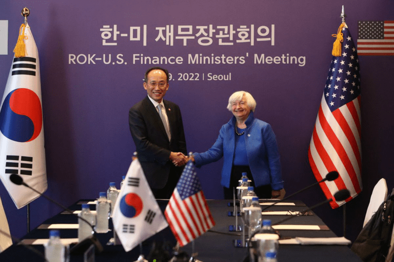 Yellen says to discuss with Seoul price cap on Russia oil, limits on North Korea